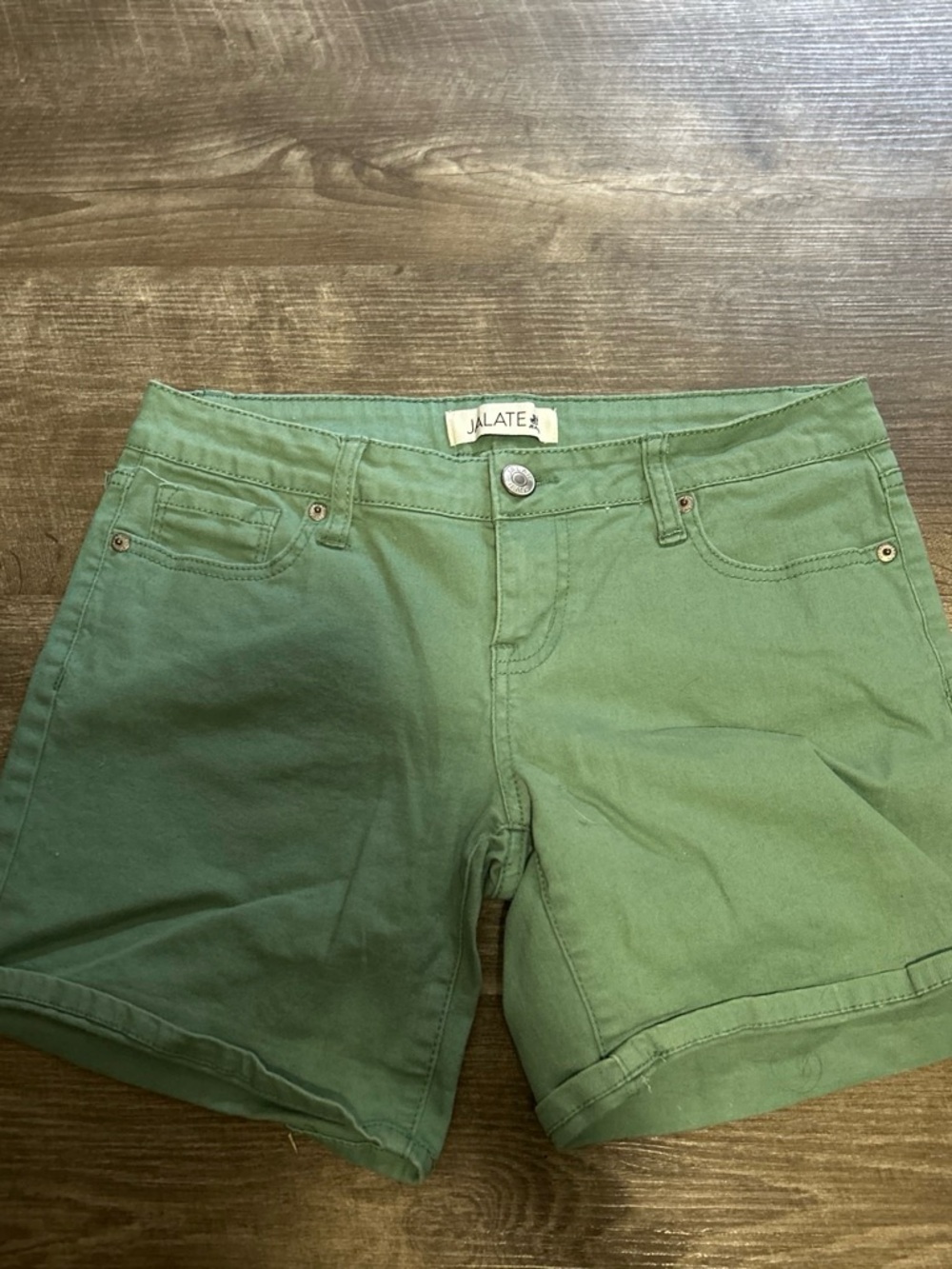 Jalate Women's Olive Green Cotton Bermuda Shorts
